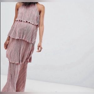 Asos Maternity Blush Pink Tiered Dress